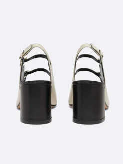 Beige And Black Leather Slingback Mary Janes-Carel Cheap