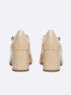 Beige Patent Leather Mary Janes Pumps-Carel New