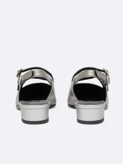 Bi Silver Appleskin Slingback Mary Janes-Carel Clearance