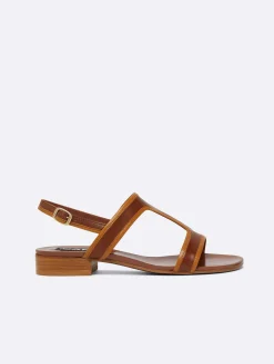 Bi-Brown Leather Sandals-Carel Clearance