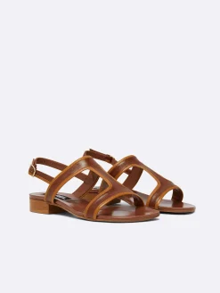 Bi-Brown Leather Sandals-Carel Clearance