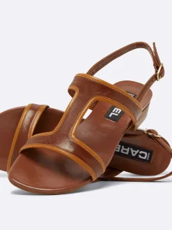 Bi-Brown Leather Sandals-Carel Clearance