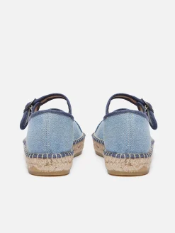 Bi-Denim Canvas Mary Janes Espadrilles-Carel Shop