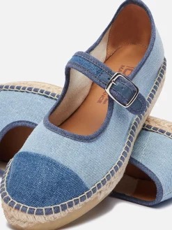 Bi-Denim Canvas Mary Janes Espadrilles-Carel Shop