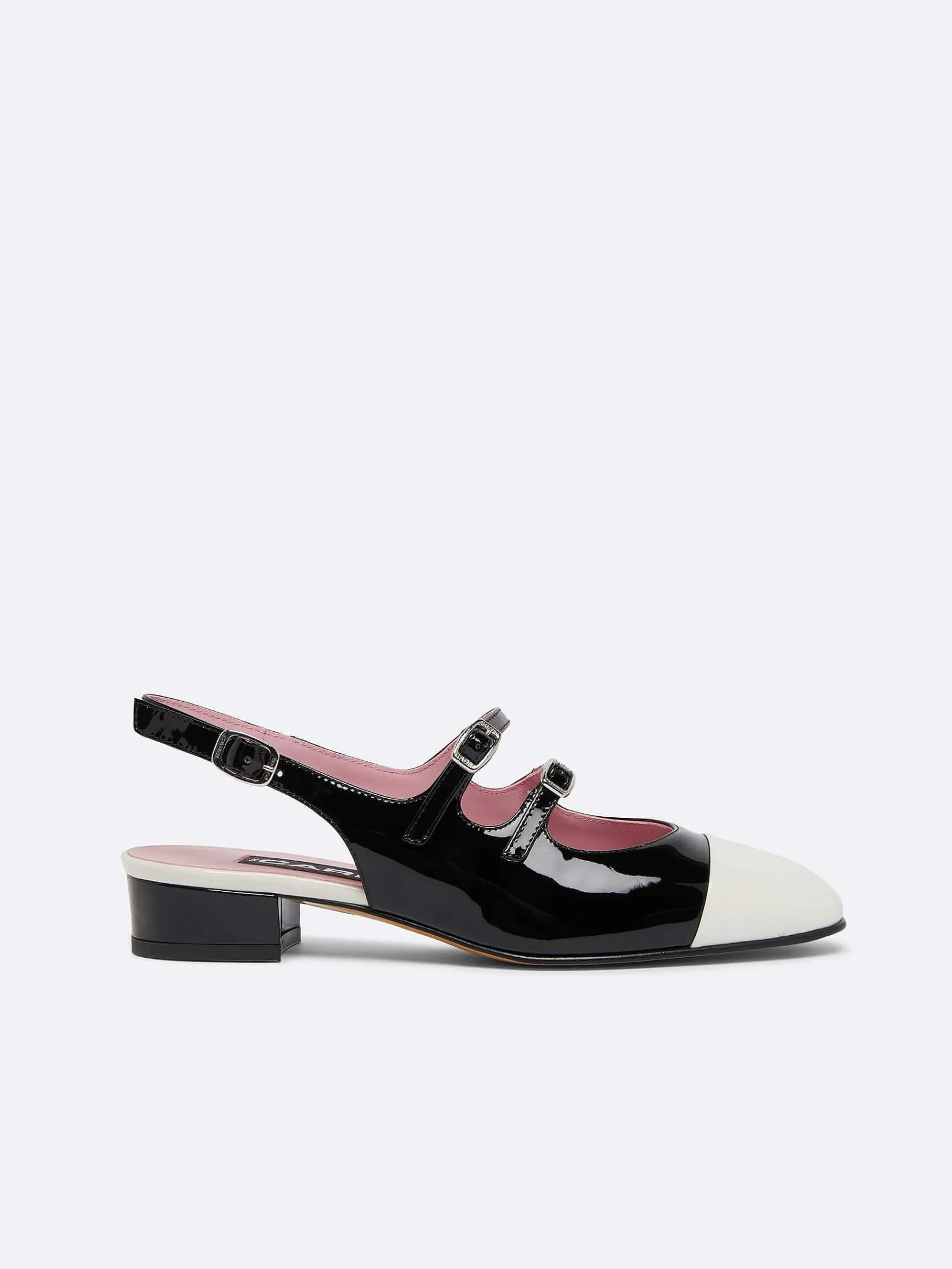 Black And Ivory Patent Leather Slingback Mary Janes-Carel Best Sale