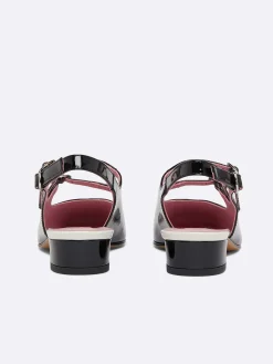 Black And Ivory Patent Leather Slingback Mary Janes-Carel Best Sale