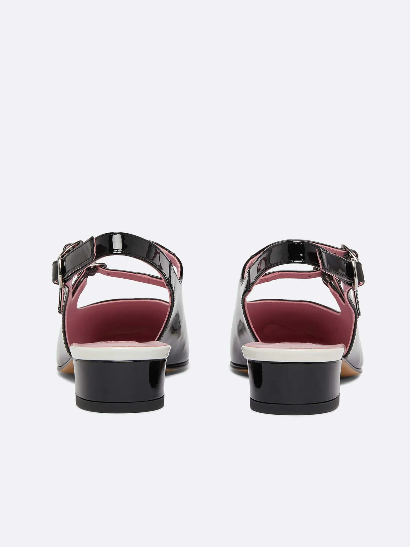 Black And Ivory Patent Leather Slingback Mary Janes-Carel Best Sale
