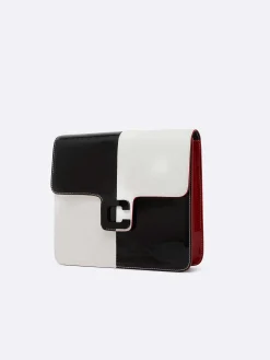 Black And White Checkerboard Patent Leather Bag-Carel Online