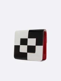 Black And White Checkerboard Patent Leather Bag-Carel Online