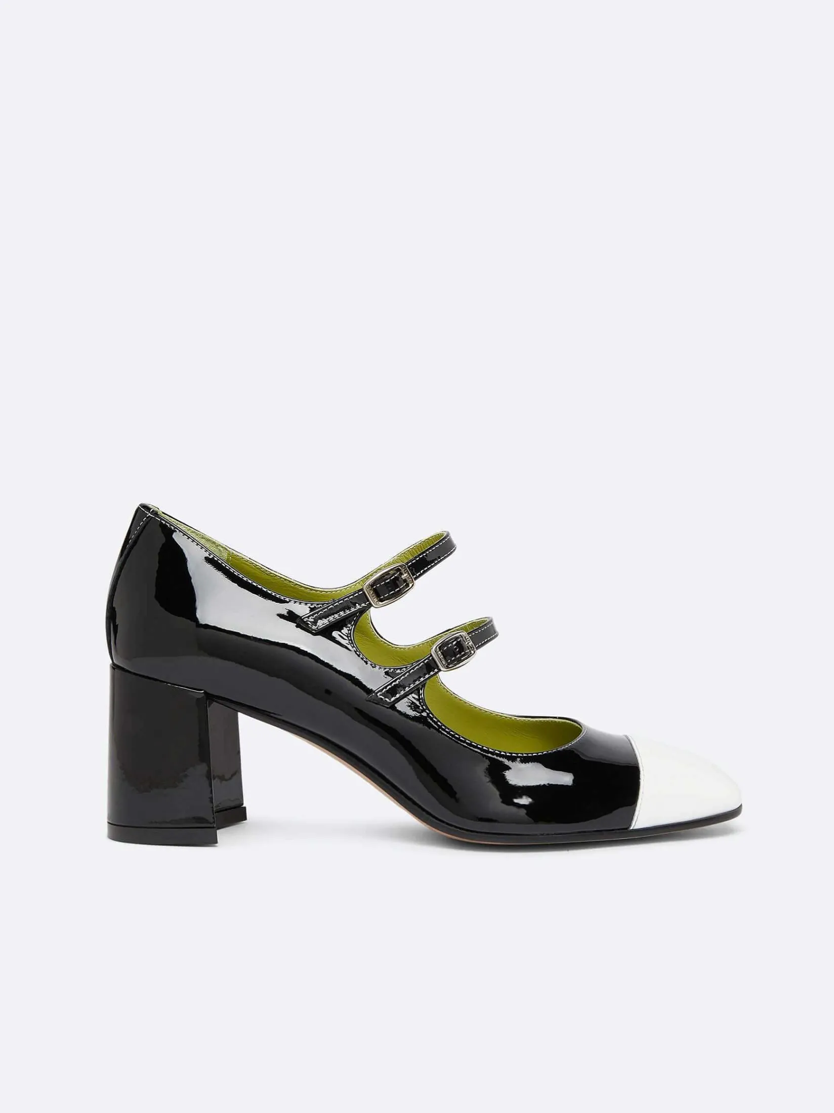 Black And White Patent Leather Mary Janes Pumps-Carel Best Sale