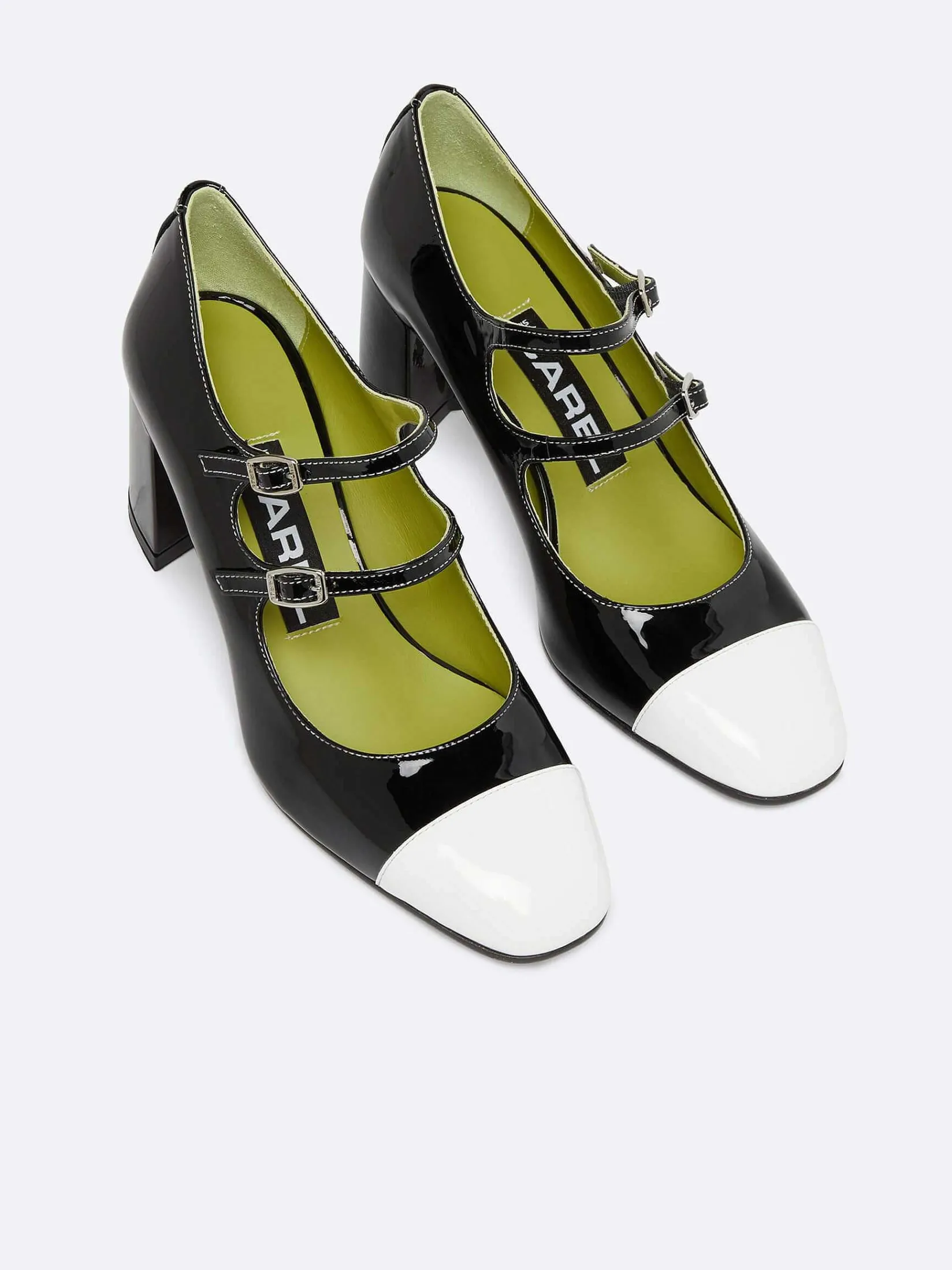 Black And White Patent Leather Mary Janes Pumps-Carel Best Sale