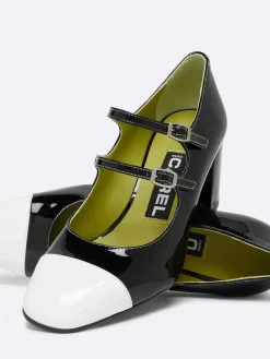Black And White Patent Leather Mary Janes Pumps-Carel Best Sale