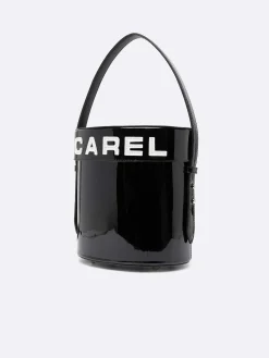Black And White Patent Leather Bucket Bag-Carel Fashion