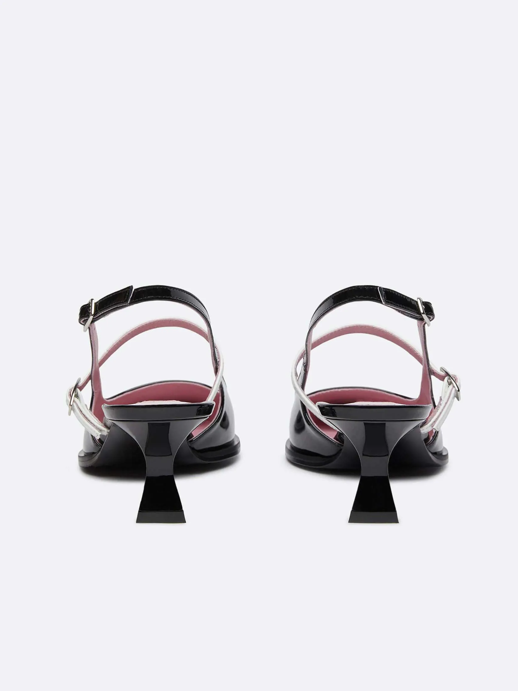Black And White Patent Leather Slingback Pumps-Carel Best Sale