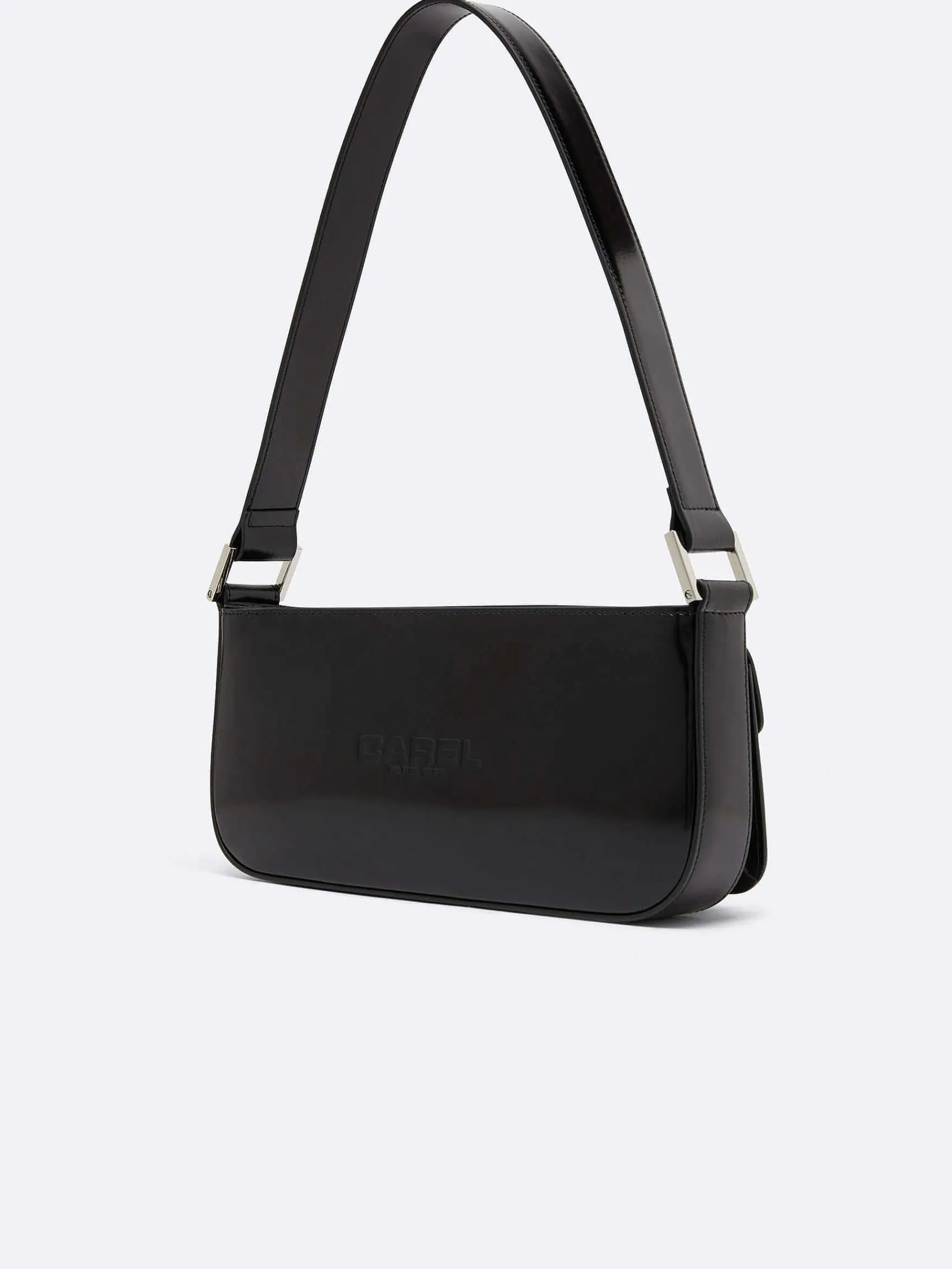 Black Glossy Leather Bag-Carel Clearance