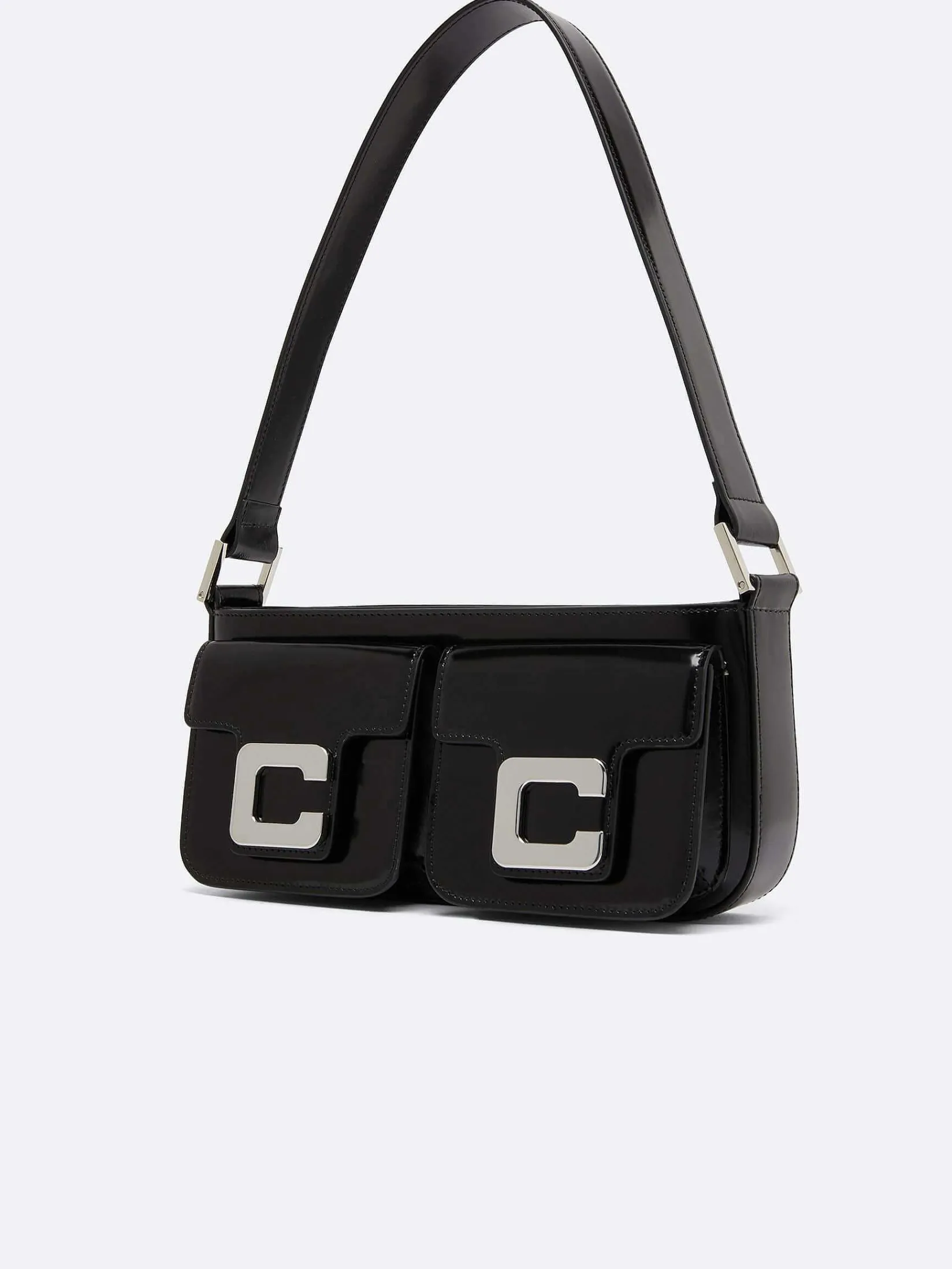 Black Glossy Leather Bag-Carel Clearance