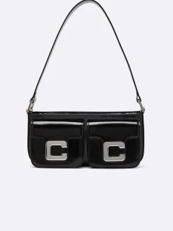Black Glossy Leather Bag-Carel Clearance