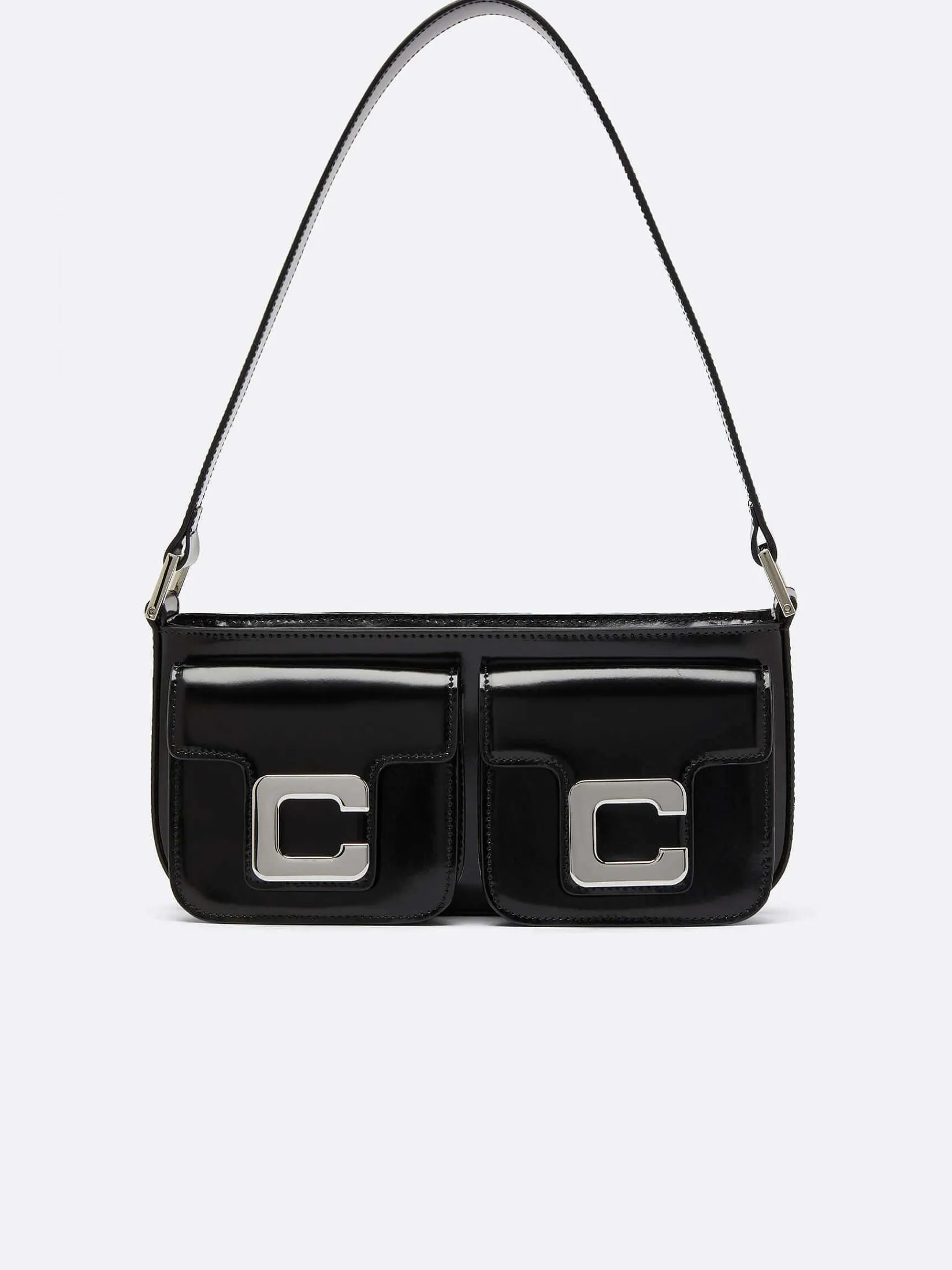 Black Glossy Leather Bag-Carel Clearance