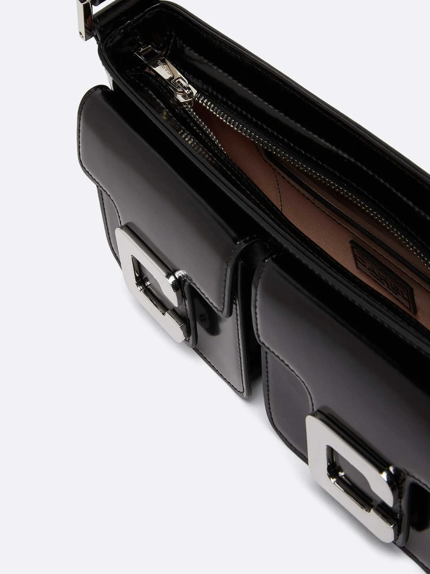 Black Glossy Leather Bag-Carel Clearance