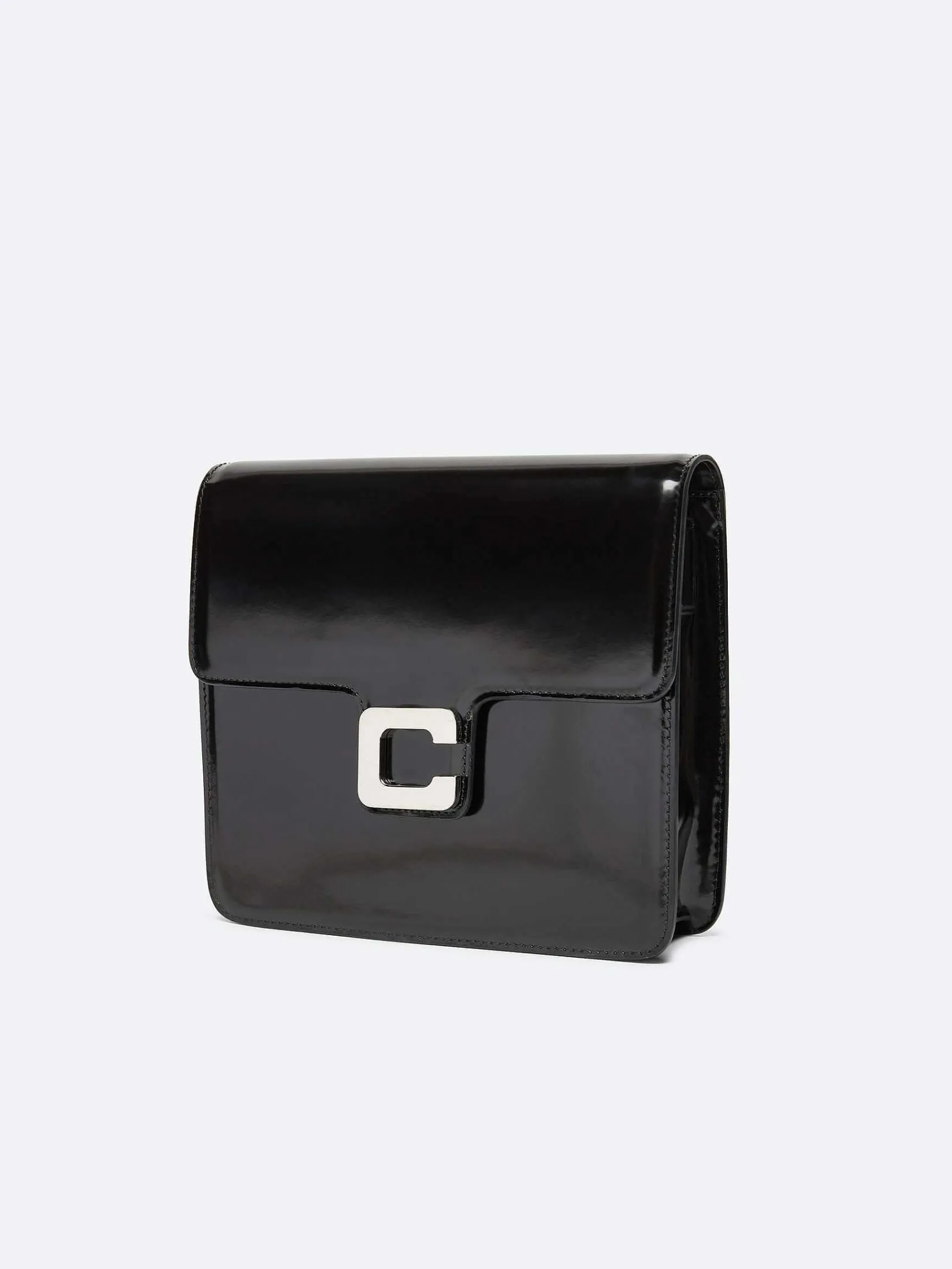 Black Glossy Leather Bag-Carel Fashion