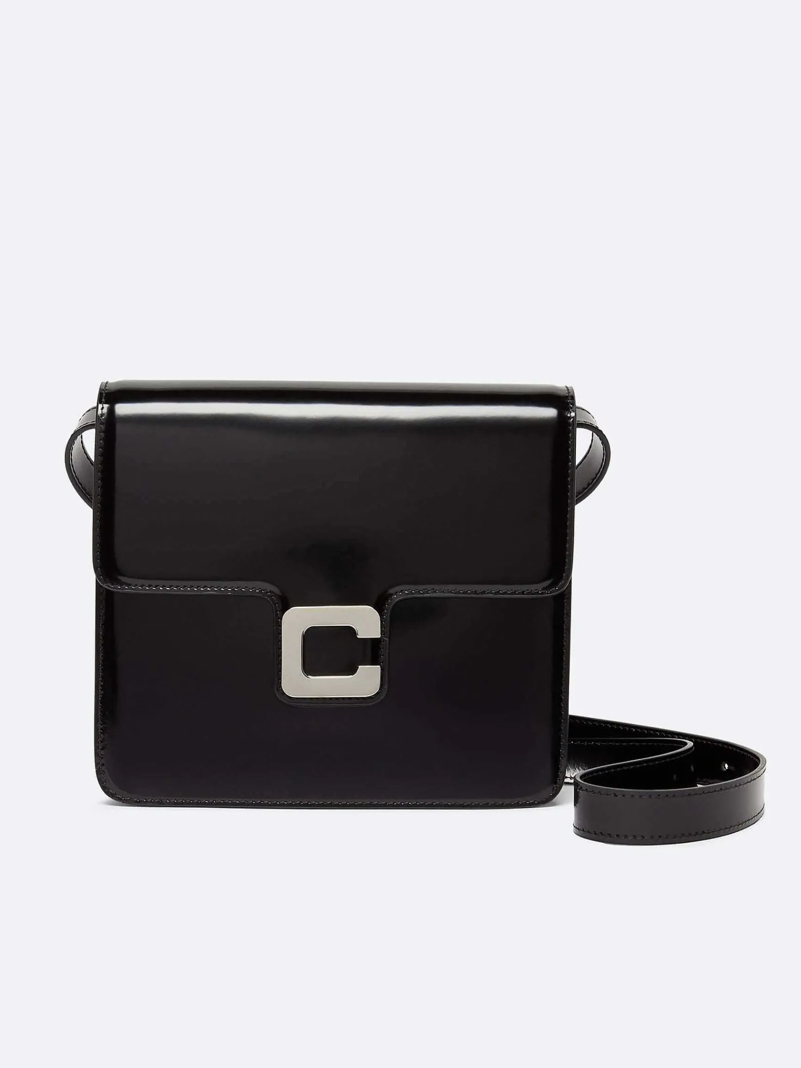 Black Glossy Leather Bag-Carel Fashion