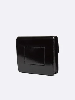 Black Glossy Leather Bag-Carel Fashion
