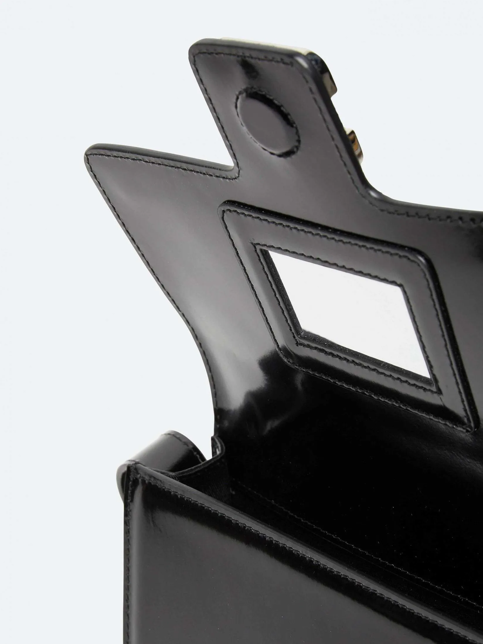 Black Glossy Leather Bag-Carel Fashion