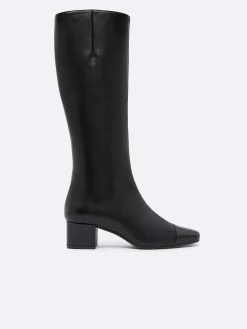 Black Leather And Patent Leather Boots-Carel Store