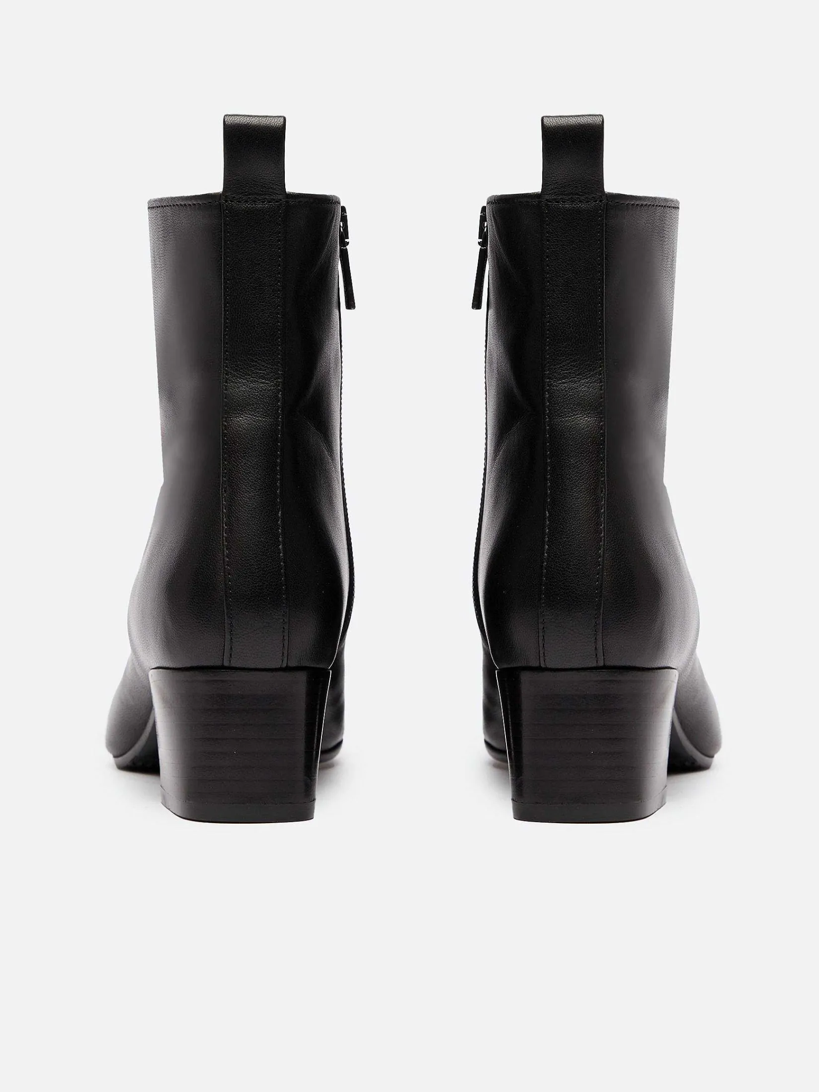 Black Leather And Patent Ankle Boots-Carel Shop