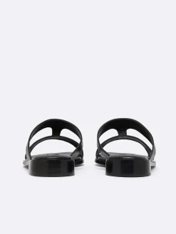 Black Leather Flat Mules-Carel Outlet