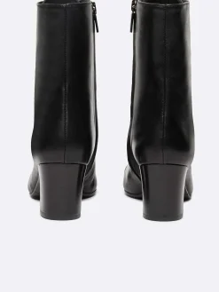 Black Leather Lace-Up Ankle Boots-Carel Online