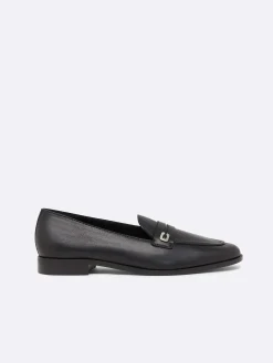 Black Leather Loafers-Carel Cheap