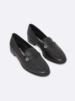 Black Leather Loafers-Carel Cheap