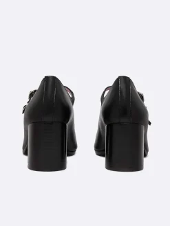Black Leather Mary Janes Pumps-Carel Online