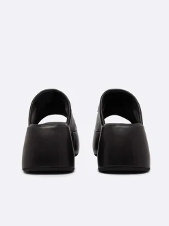 Black Leather Platform Mules-Carel Best Sale