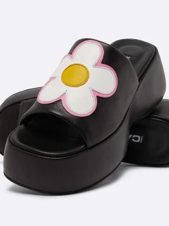 Black Leather Platform Mules-Carel Best Sale