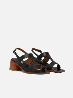 Black Leather Sandals-Carel Best Sale
