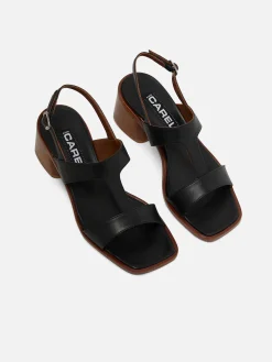 Black Leather Sandals-Carel Best Sale
