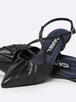 Black Leather Slingback Pumps-Carel Outlet