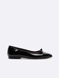 Black Patent Leather Ballet Flats-Carel Fashion