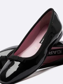 Black Patent Leather Ballet Flats-Carel Fashion