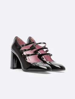 Black Patent Leather Mary Janes Pumps-Carel Flash Sale