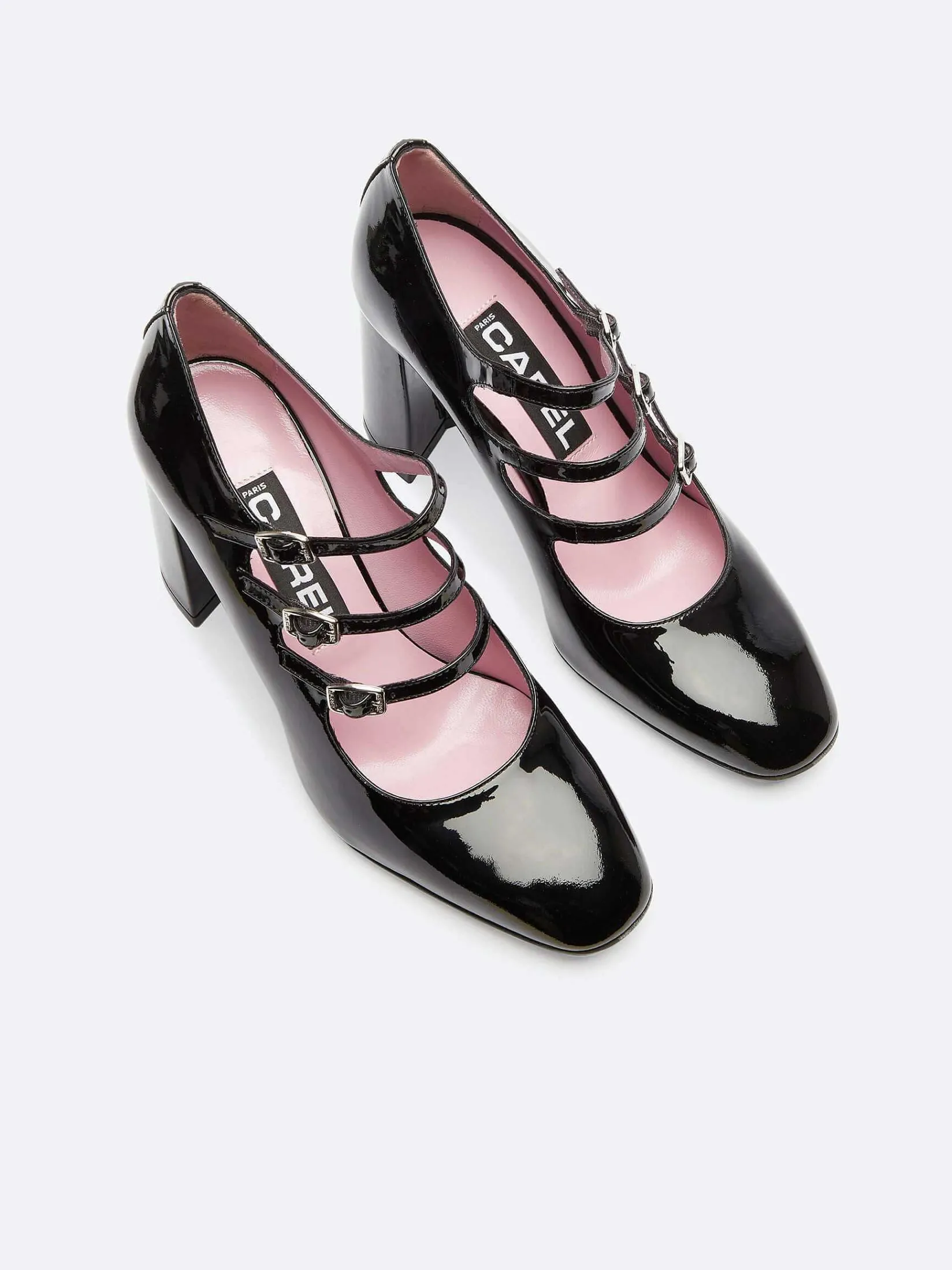 Black Patent Leather Mary Janes Pumps-Carel Flash Sale