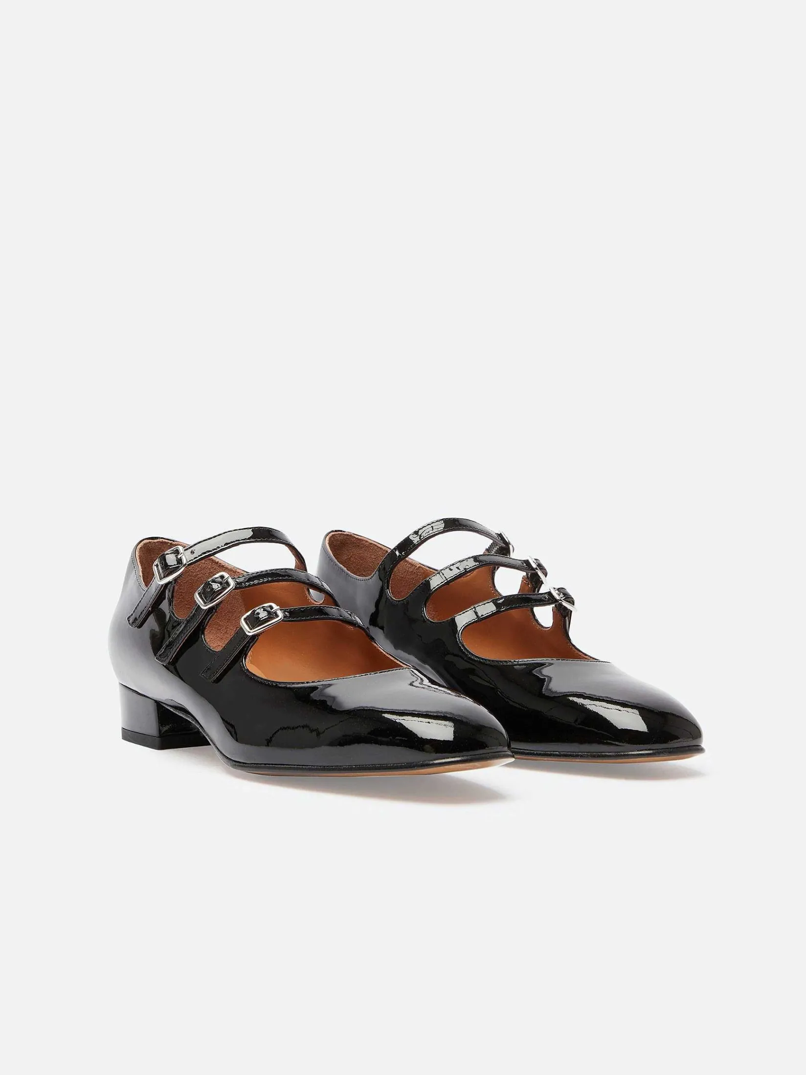 Black Patent Leather Mary Janes Ballet Flats-Carel Clearance