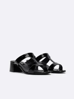 Black Patent Leather Mules-Carel Clearance
