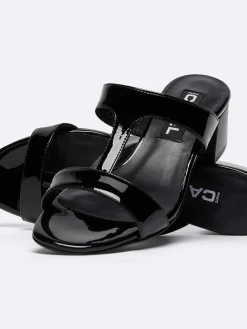 Black Patent Leather Mules-Carel Clearance