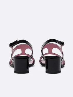 Black Patent Leather Sandals-Carel Fashion