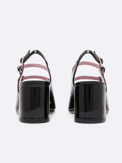Black Patent Leather Slingback Mary Janes-Carel Best Sale
