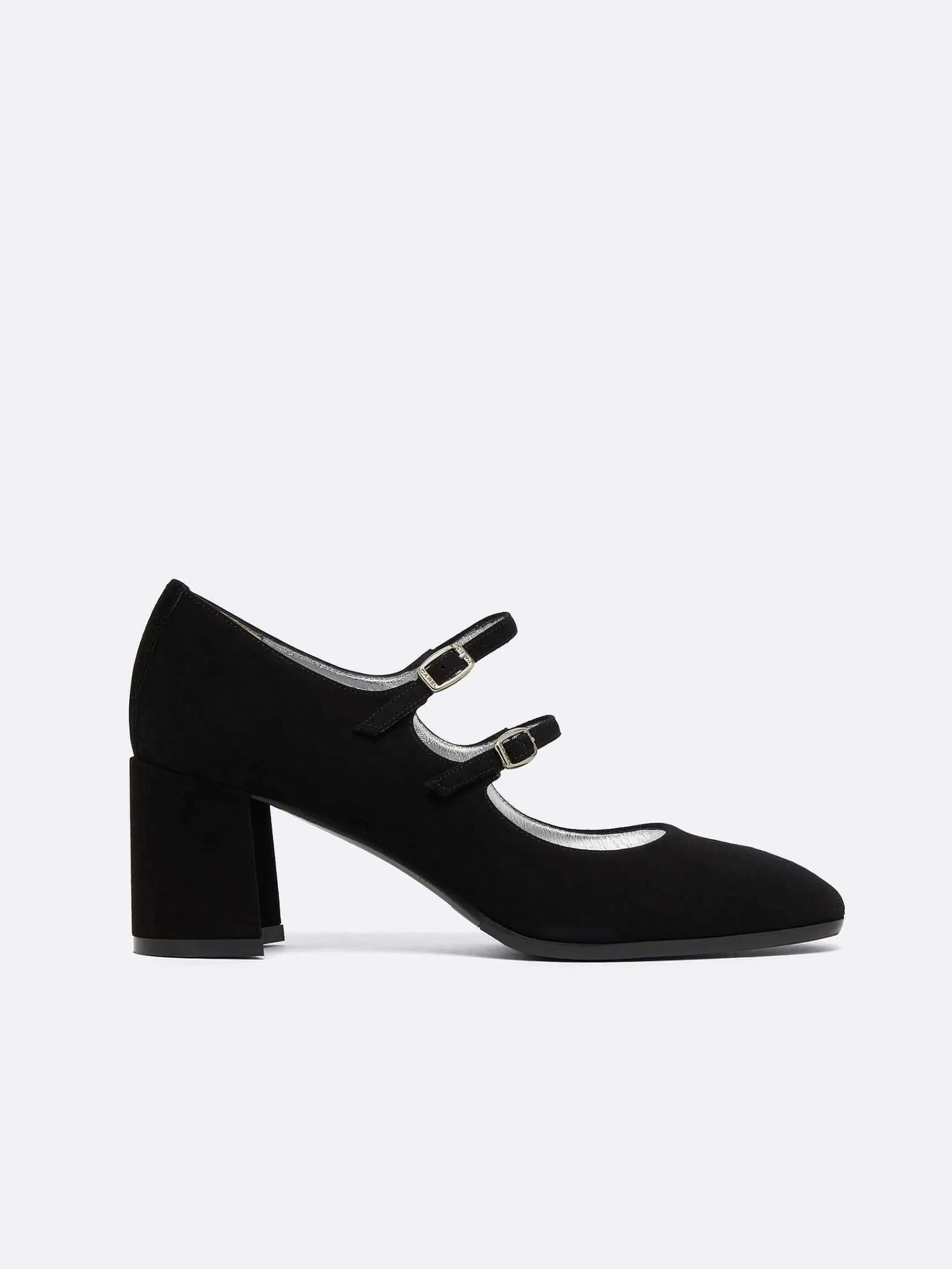 Black Suede Leather Mary Janes Pumps-Carel Best Sale