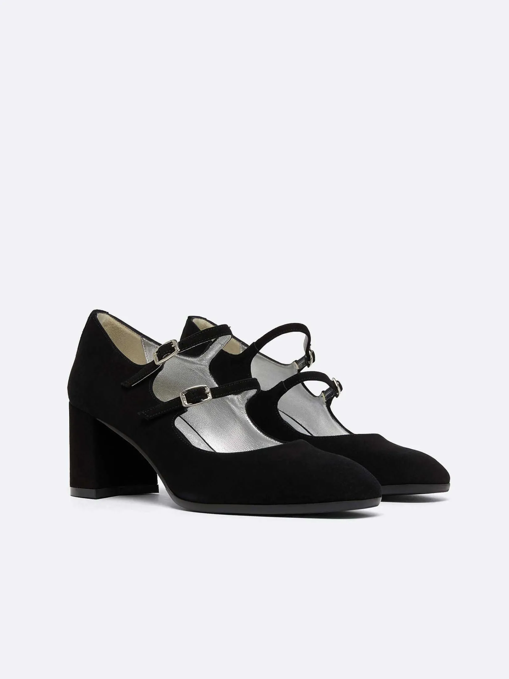 Black Suede Leather Mary Janes Pumps-Carel Best Sale